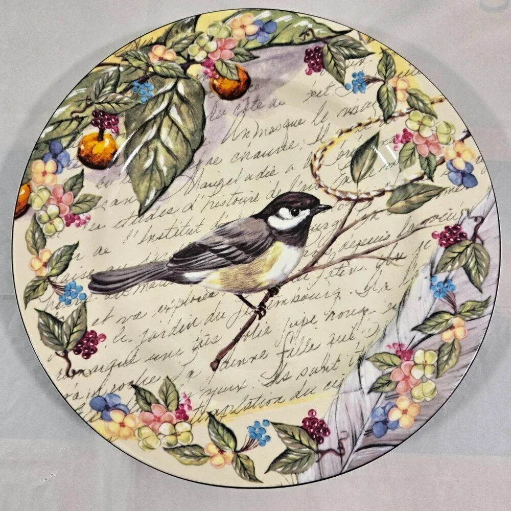 American Atelier At Home Morning Song Bird Salad Luncheon Plates – Set of 3